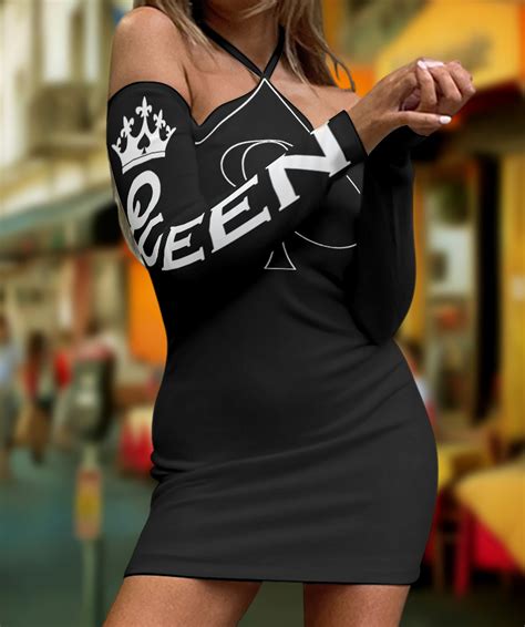 Halterneck Queen Of Spades Dress Slut Clothing Cuckolding Etsy Uk