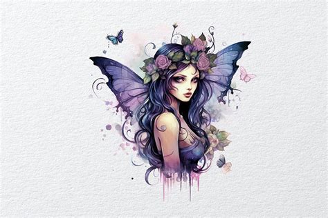 Watercolor Dark Fairies Graphic By Cvanscussell Creative Fabrica