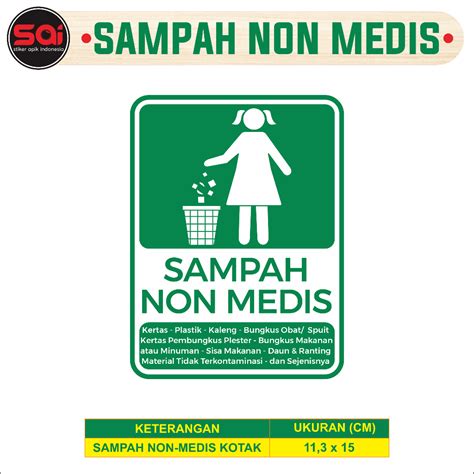 Jual Stiker Vinyl Anti Air SAMPAH MEDIS NON MEDIS FULL INFO Laminasi