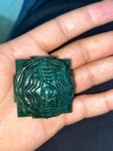 Benares Souvenirs Green Jade Stone Shree Yantra Margaj Lakshmi 70 Grams