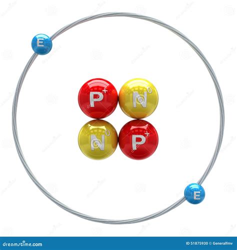 Helium Atom on White Background Stock Illustration - Illustration of ...