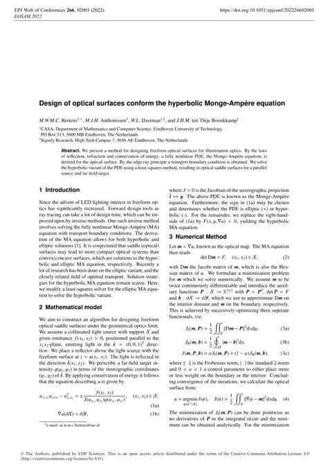 PDF Design of optical surfaces conform the hyperbolic Monge Ampère