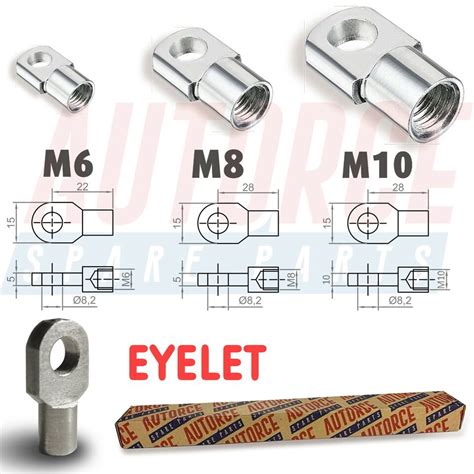 BALL JOINT EYELET BALL FEMALE END FITTINGS M6 M8 M10 UNIVERSAL GAS