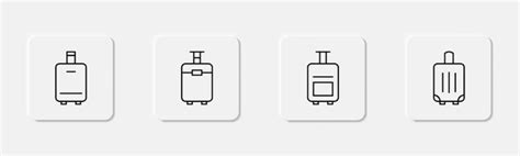 Iconos De La L Nea De Maletas De Viaje Conjunto De Iconos De Equipaje