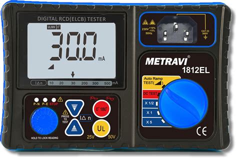 Metravi 1812EL Digital RCD ELCB Tester With Current Rating Up To 500mA