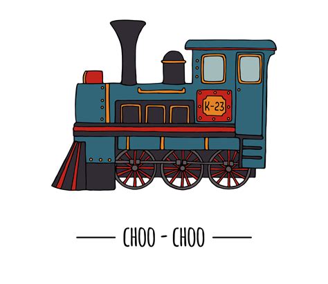 Vector illustration of retro engine. Vintage train clip art isolated on ...