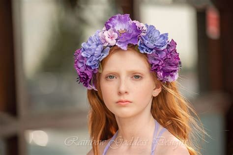 Purple Flower Girl Headbands