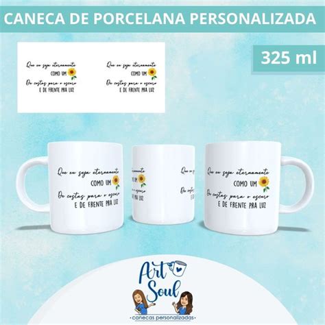 Caneca De Porcelana Personalizada Girassol Elo