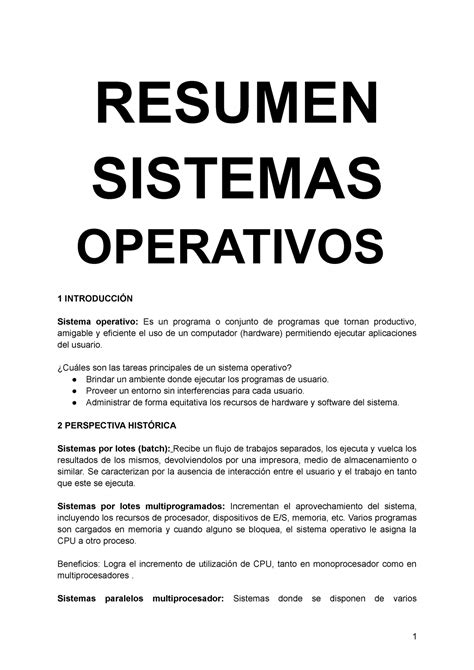 Resumen Sistemas Operativos RESUMEN SISTEMAS OPERATIVOS 1