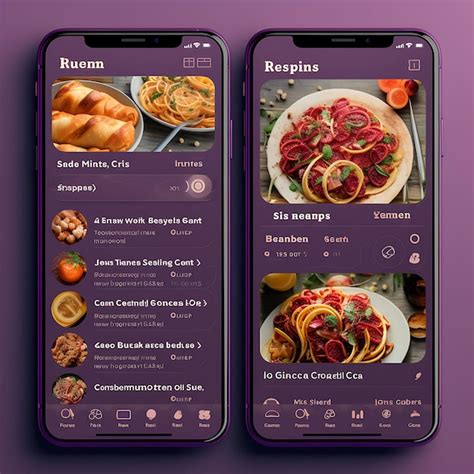 Premium AI Image Mobile App Design Of Food And Beverage Recipe