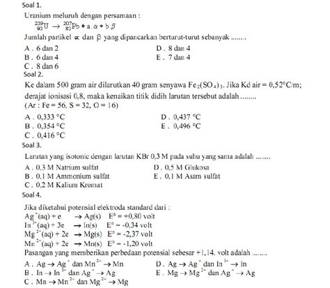 Latihan Soal Kimia Sma Hot Sex Picture