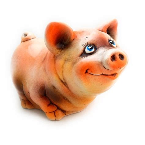 Pig Ceramic Porcelain Figurine Pigling Handmade Etsy