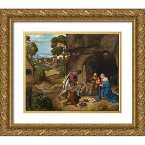 Giorgione 17x15 Gold Ornate Wood Framed With Double Matting Museum Art