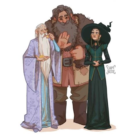 Prof Dumbledore Hagrid And McGonagall In 2024 Harry Potter Drawings