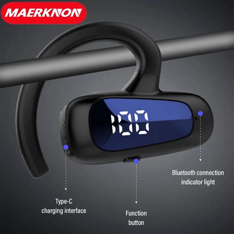 Wireless Bluetooth Headphones Digital Display Single Earbuds Ultra Long Standby Business