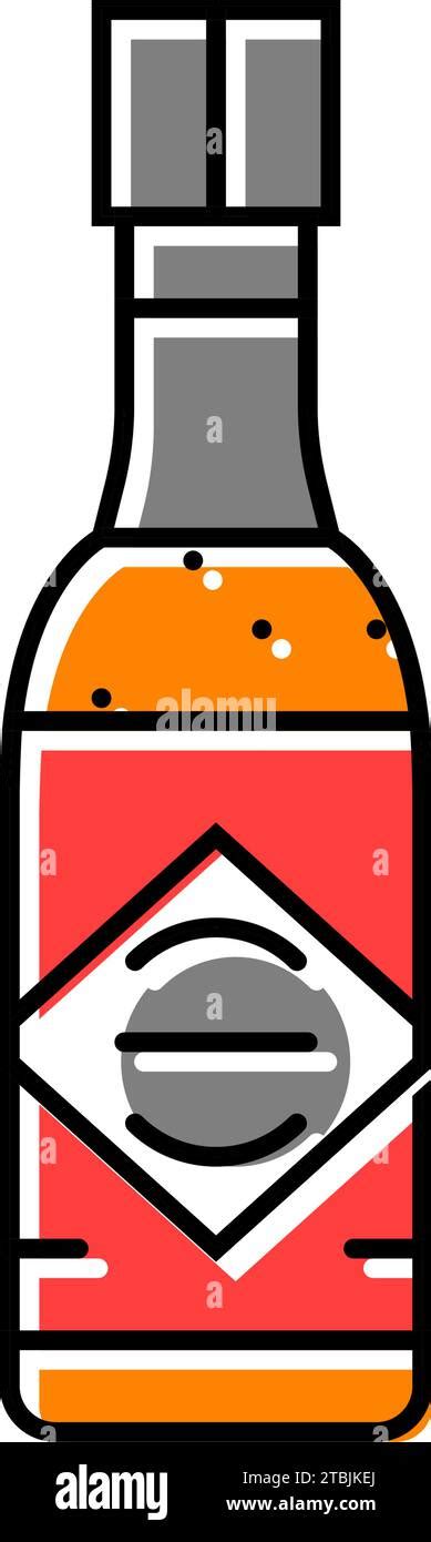 Hot Sauce Bottle Color Icon Vector Illustration Stock Vector Image Art Alamy