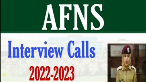 Afns Interview Calls Started Number Of Seats And Date Afns Interview