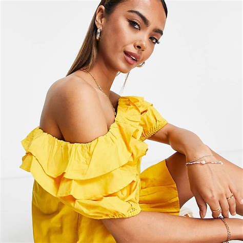 Asos Luxe Wired Ruffle One Shoulder Ruched Mini Dress In 41 Off