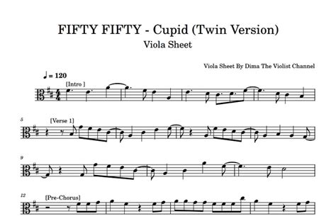 FIFTY FIFTY Cupid Twin Version Viola Sheet