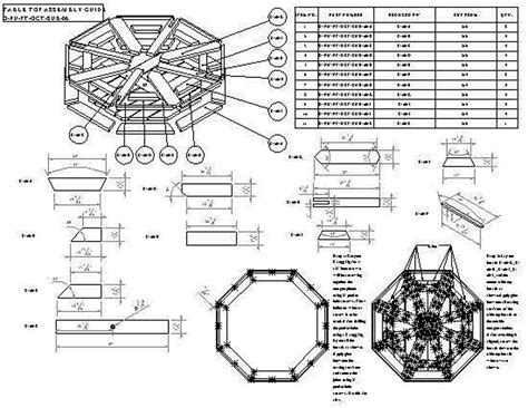 OCTAGON Picnic Table EASY Woodworking Design Plans FREE Board Cut ...