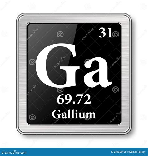 Gallium Symbol Sign Gallium With Atomic Number And Atomic Weight Ga