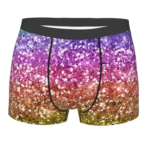 Lukts Glitter Rainbow Men S Underwear Covered Waistband Boxer Briefs