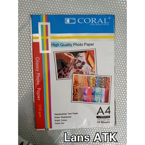 Jual Coral Glossy Photo Paper A4 210 Gsm Kertas Foto Gloss Printer