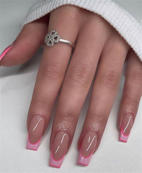 Pink French Tip Nails 45 Stylish Designs And Ideas In 2022 Pink