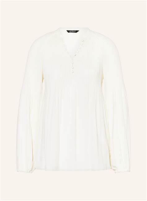 Lauren Ralph Lauren Blusenshirt Mit Plissee In Ecru