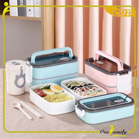 Jual One C Lunch Box Double Layer Kotak Makan Tingkat Kotak Bekal