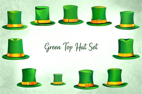 Green Top Hat Set Graphic by Artistic Vision · Creative Fabrica