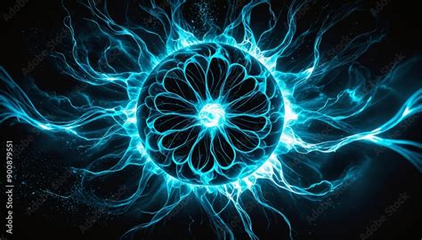 Powerful shockwave of energy with a burst and explosion of glowing ...