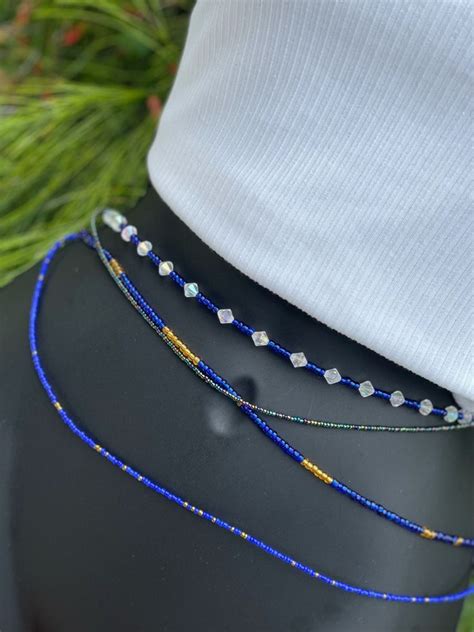 Royal Blue African Waistbeads Etsy Canada Waist Jewelry Belly