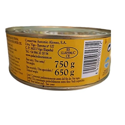 Atún Claro en Aceite de Girasol Palacio de Oriente 750g