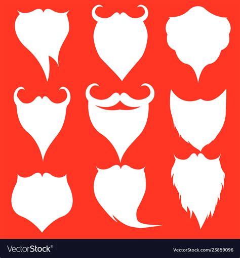 Santa beard icon isolated on red background Vector Image