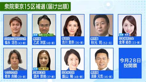 東京15区補欠選挙政治とカネについて候補者は／candidates In Tokyo15constituency Substitute