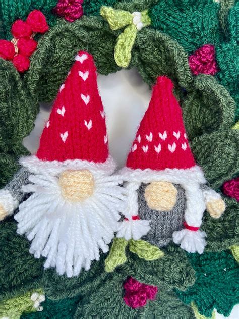 Christmas Gnome Gonk Wreath Knitting Pattern Etsy Uk