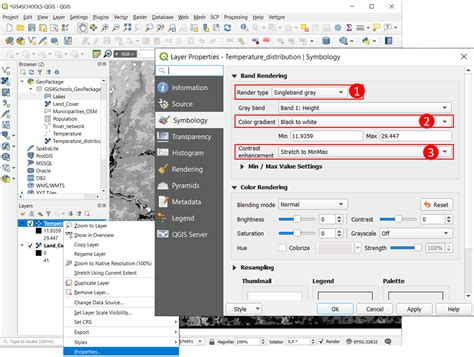 Qgis Visualization For Rasters Gis Schools Documentation