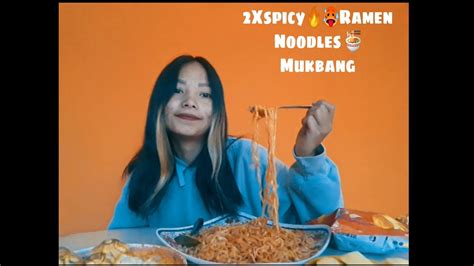 2x Spicy 🔥🥵 Ramen Noodles 🍜 Momo🥟egg🥚 Mukbang ️😊 Youtube