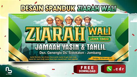 Desain Spanduk Ziarah Wali Banner Wisata Religi Free Cdr