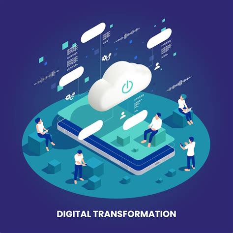 Premium Vector Digital Transformation Isometric