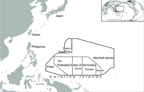 Map Of American Micronesia Guam The Northern Mariana Islands And