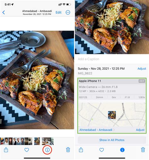 How to view iPhone photos metadata