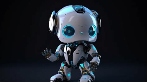 Robot Ai Yang Menggemaskan Dengan Hud Menampilkan Render 3d Robot 3d