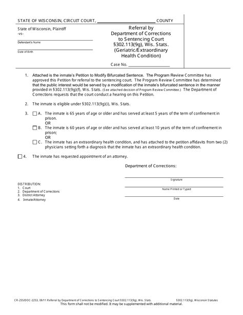 Form Cr 255 Fill Out Sign Online And Download Printable Pdf