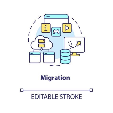 migration concept icon move website data   platform digital