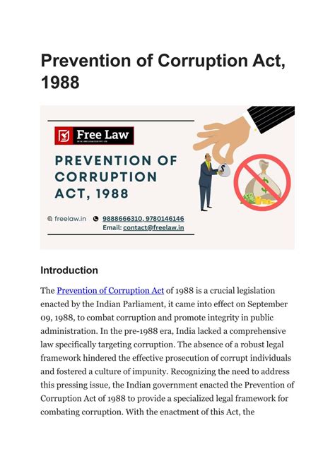 Ppt Revention Of Corruption Act Powerpoint Presentation Free