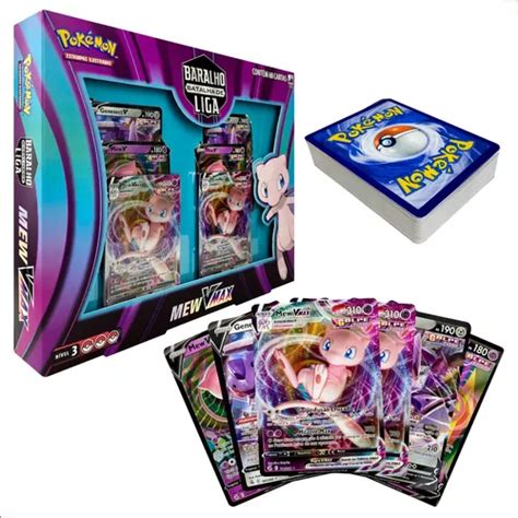 Baralho De Batalha Pokemon Box Coleção Liga Mew Vmax Copag