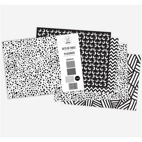 Graphic Placemats Omy Placemats Black And White Design Graphic