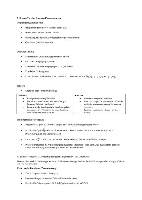 Quantitative Methoden 3 Sitzung 3 Sitzung Tabellen Lage Und